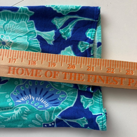 Lilly Pulitzer Tunic Dress Blue Green Floral Embroidery Zipper Women's Size 6 - Picture 8 of 9